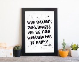 Oscar Wilde- With Freedom, Books, Flowers